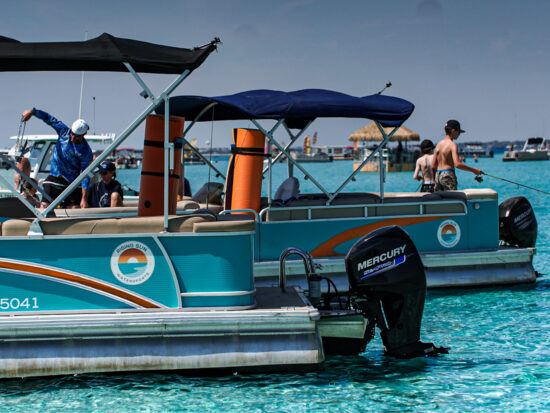 rising sun watersports destin pontoon rental crab island
